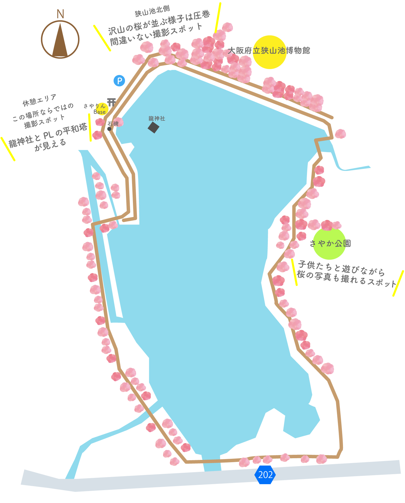 狭山池桜分布図